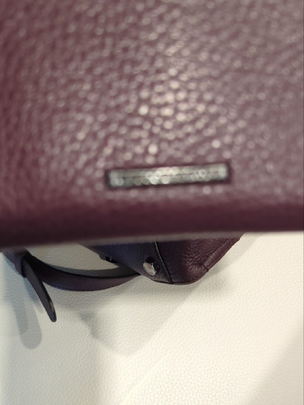 Rebecca Minkoff Plum Pebbled Leather Satchel with Crossbody Strap and Wallet - Picture 14 of 15